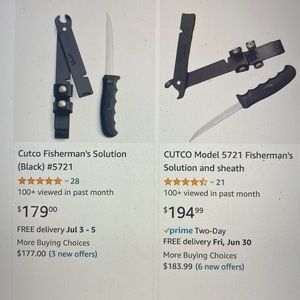 NIB CUTCO Fisherman's Solution 5721BK Made in USA